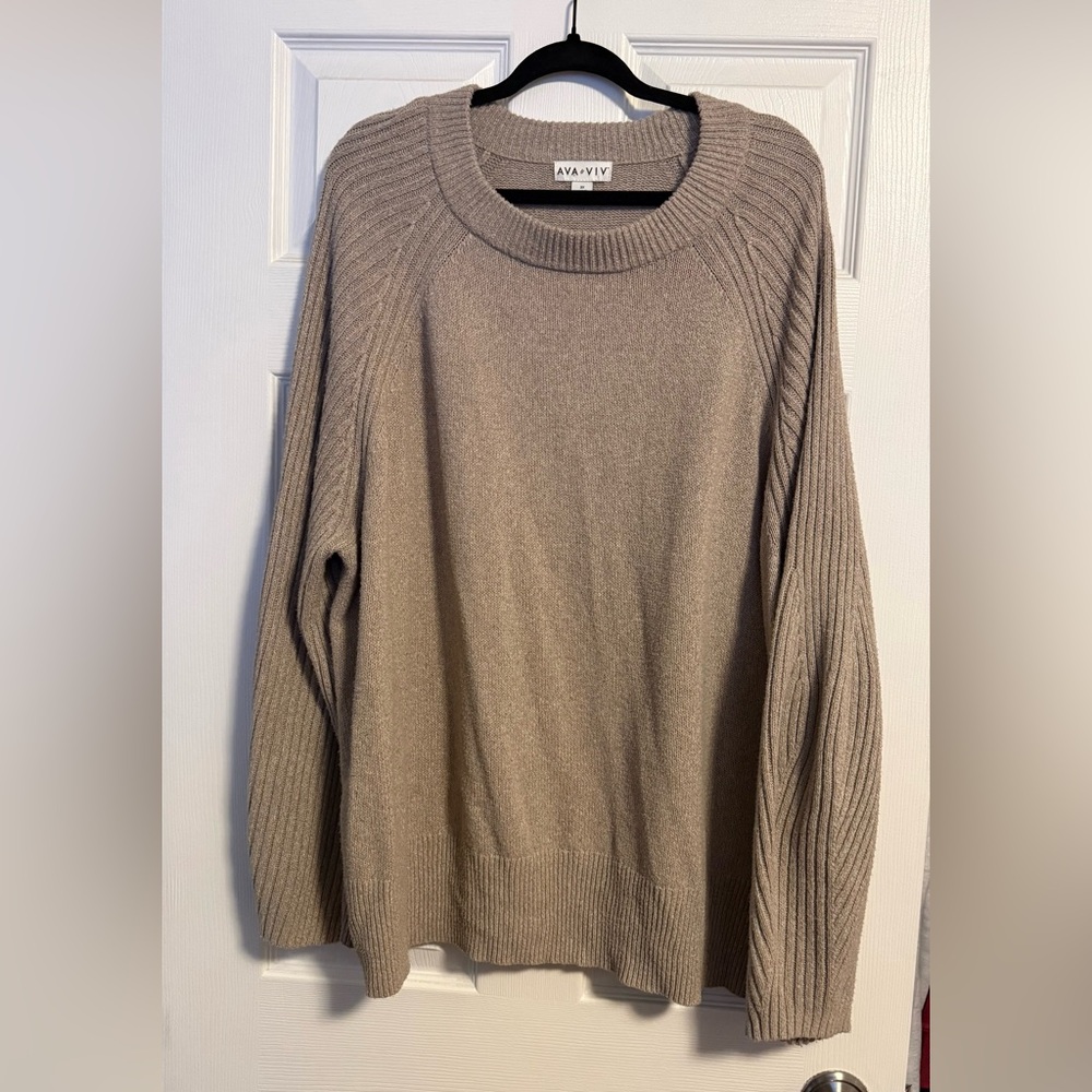 Ava & Viv Beige Crewneck Sweater